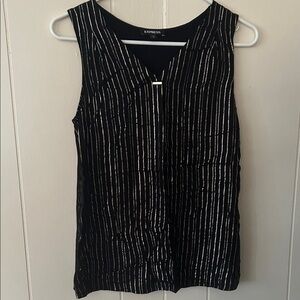 Express Striped Black and Gold Tank Top